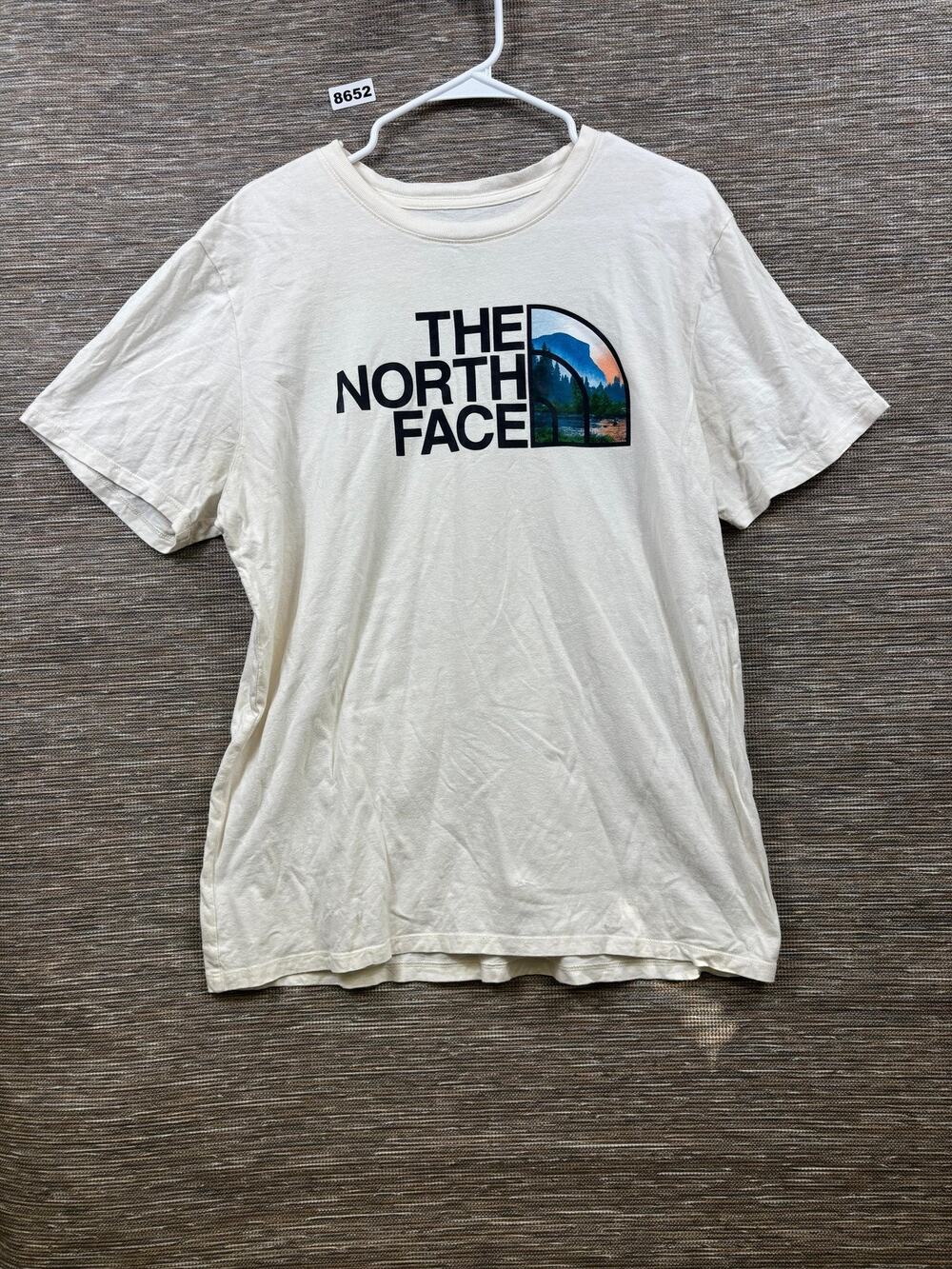 The North Face Shirt Mens Large White Mountain Landscape Graphic Hiking Tee